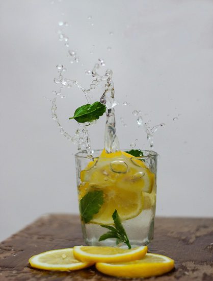 Glas citroenwater